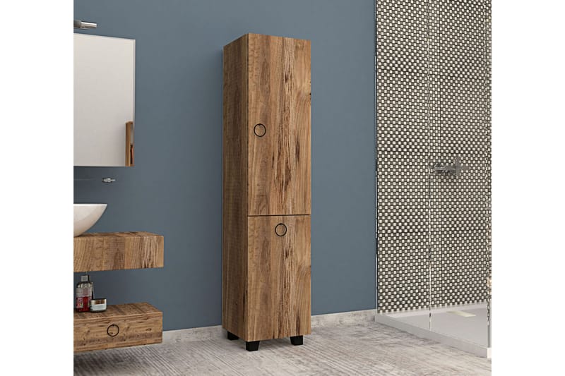 Kylpyhuonekaappi Djupahamn - Ruskea - Säilytys - Kaappi - Säilytyskaappi