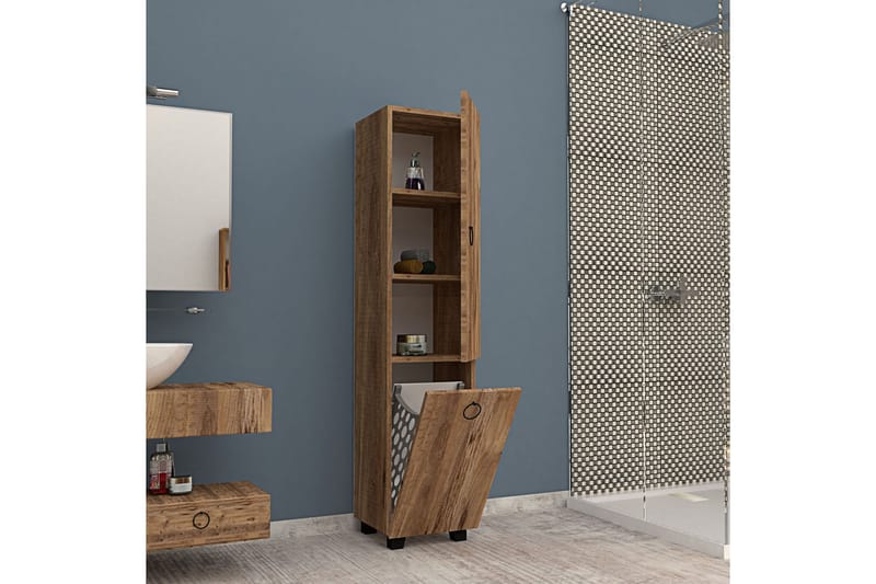 Kylpyhuonekaappi Djupahamn - Ruskea - Säilytys - Kaappi - Säilytyskaappi