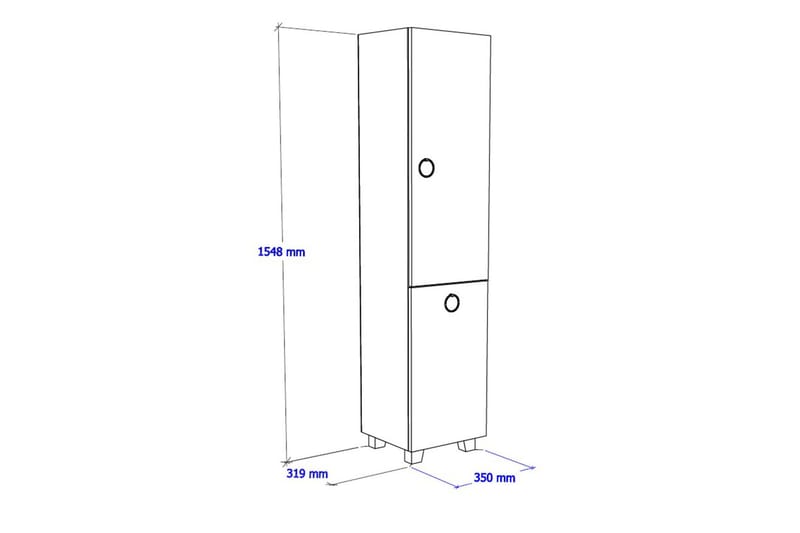 Kylpyhuonekaappi Djupahamn - Ruskea - Säilytys - Kaappi - Säilytyskaappi