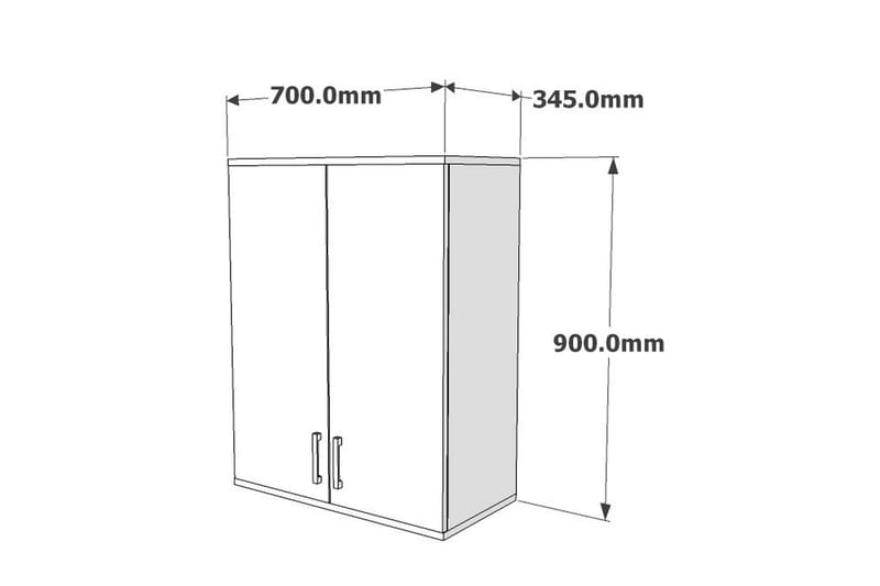 Kylpyhuonekaappi Goughnour 70 cm - Valkoinen - Säilytyskaappi