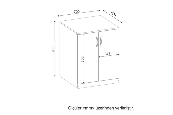 Kylpyhuonekaappi Lanpher 70 cm - Valkoinen - Säilytyskaappi