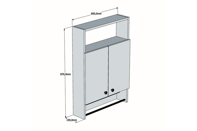 Kylpyhuonekaappi Penpethy 60 cm - Valkoinen - Säilytys - Kaappi - Säilytyskaappi