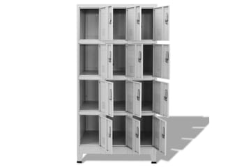Lukkokaappi 12 lokerolla 90x45x180 cm - Harmaa - Säilytys - Kaappi - Säilytyskaappi