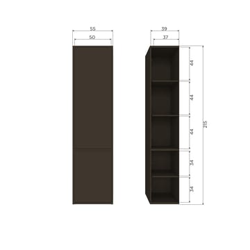 Säilytyskaappi Meggy 215 cm - Keskiruskea - Säilytys - Kaappi - Säilytyskaappi