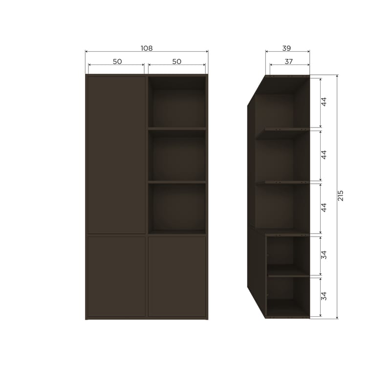Säilytyskaappi Meggy 215 cm - Keskiruskea - Säilytys - Kaappi - Säilytyskaappi
