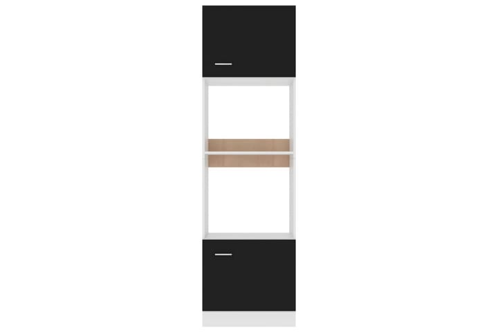 Mikroaaltouunin kaappi musta 60x57x207 cm lastulevy - Musta - Säilytyskaappi - Keittiökaappi