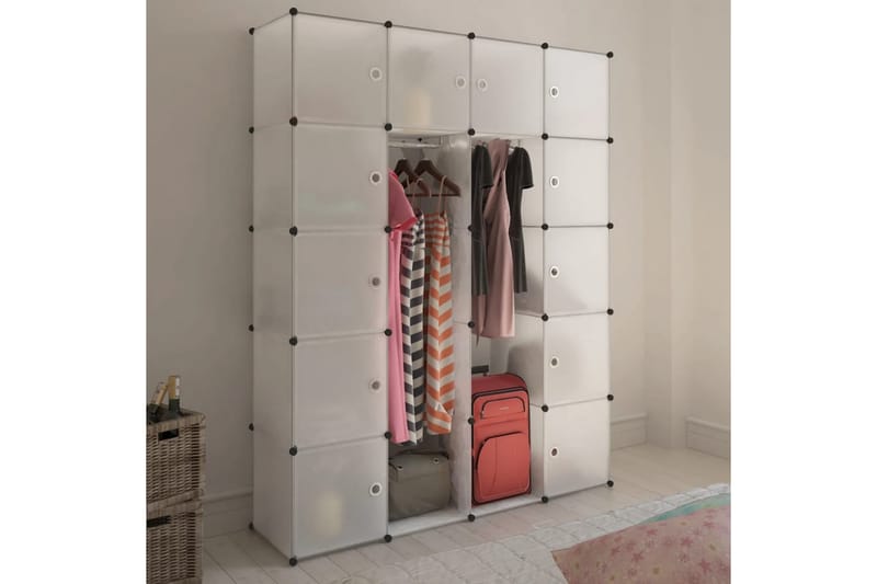 Moduulikaappi 14 lokeroa 37 x 146 x 180,5 cm valkoinen - Valkoinen - Säilytys - Kaappi - Säilytyskaappi