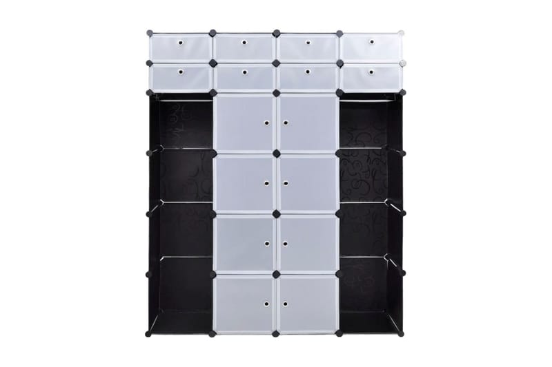 Moduulikaappi 18 lokeroa 37x146x180,5 cm musta ja valkoinen - Musta - Säilytys - Kaappi - Säilytyskaappi
