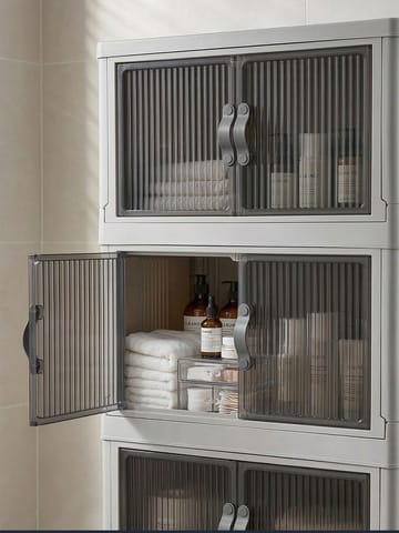 Monikäyttöinen kaappi Hanah Home Lavine 127 (56 x 127 x 56 cm) Antrasiitti - Antrasiitti - Säilytys - Kaappi - Säilytyskaappi