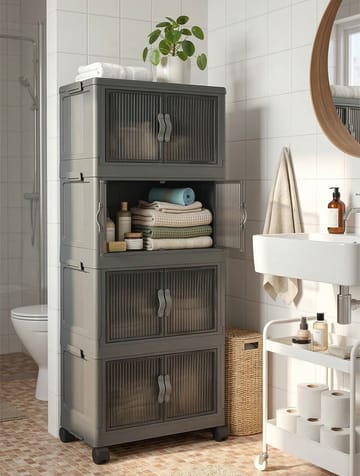Monikäyttöinen kaappi Hanah Home Lavine 127 (56 x 127 x 56 cm) Antrasiitti - Antrasiitti - Säilytys - Kaappi - Säilytyskaappi