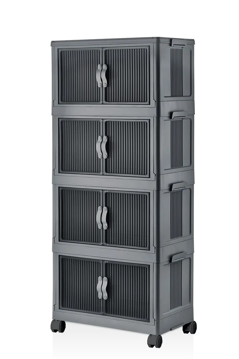 Monikäyttöinen kaappi Hanah Home Lavine 127 (56 x 127 x 56 cm) Antrasiitti, Antrasiitti
