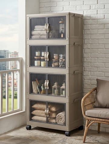 Monikäyttöinen kaappi Hanah Home Lavine 127 (56 x 127 x 56 cm) Vaaleansininen - Säilytys - Kaappi - Säilytyskaappi