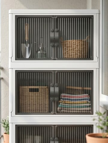Monikäyttöinen kaappi Hanah Home Lavine 127 (56 x 127 x 56 cm) Valkoinen - Säilytys - Kaappi - Säilytyskaappi
