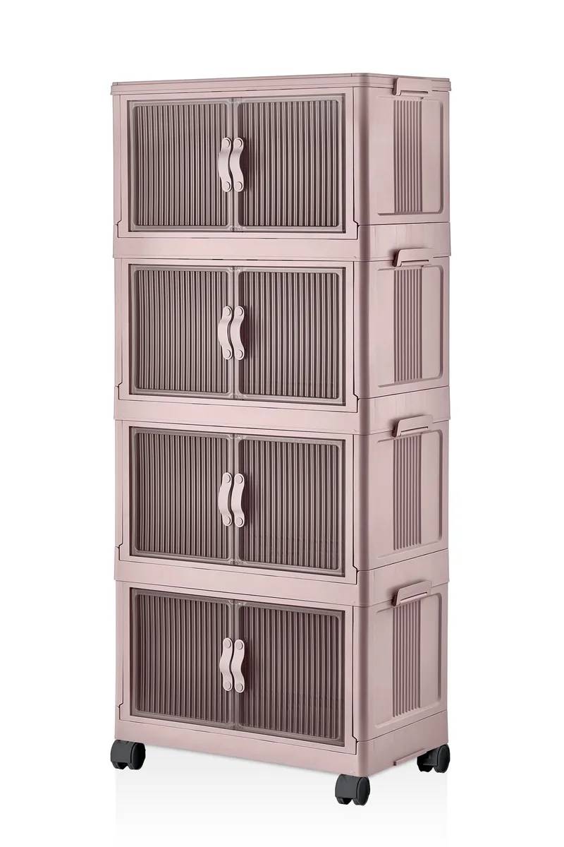 Monikäyttöinen kaappi Hanah Home Lavine 127 (56 x 127 x 56 cm) Puuteri, undefined