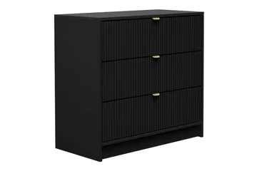 Novaj korkea lipasto 80x40x75 cm puusta säilytyslaatikoin - Musta - Säilytys - Kaappi - Säilytyskaappi