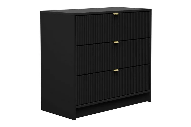 Novaj Korkea lipasto 80x40x75 cm puusta säilytyslaatikoin - musta - Säilytys - Kaappi - Säilytyskaappi