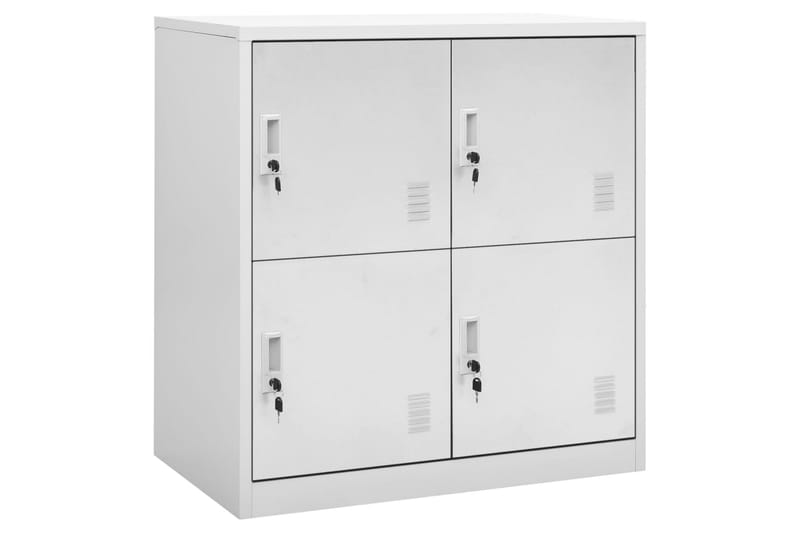 Pukukaapit 2 kpl vaaleanharmaa 90x45x92,5 cm teräs - Harmaa - Säilytys - Kaappi - Säilytyskaappi