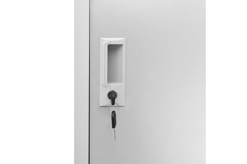 Pukukaapit 2 kpl vaaleanharmaa 90x45x92,5 cm teräs - Harmaa - Säilytys - Kaappi - Säilytyskaappi