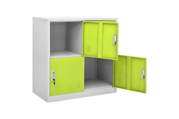 Pukukaapit 2 kpl vaaleanharmaa ja vihreä 90x45x92,5 cm teräs - Harmaa - Säilytys - Kaappi - Säilytyskaappi