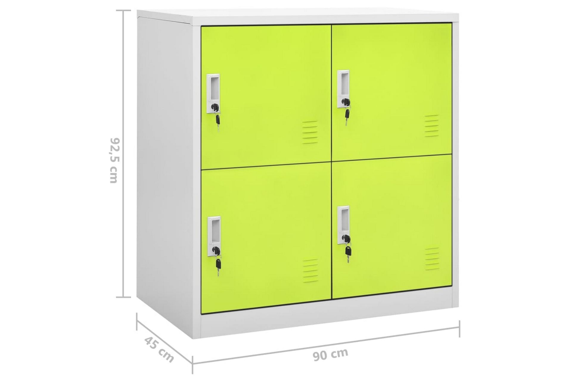 Pukukaapit 2 kpl vaaleanharmaa ja vihreä 90x45x92,5 cm teräs - Harmaa - Säilytys - Kaappi - Säilytyskaappi