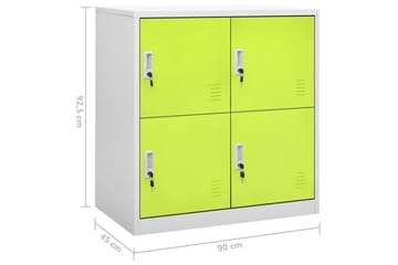 Pukukaapit 2 kpl vaaleanharmaa ja vihreä 90x45x92,5 cm teräs - Harmaa - Säilytys - Kaappi - Säilytyskaappi