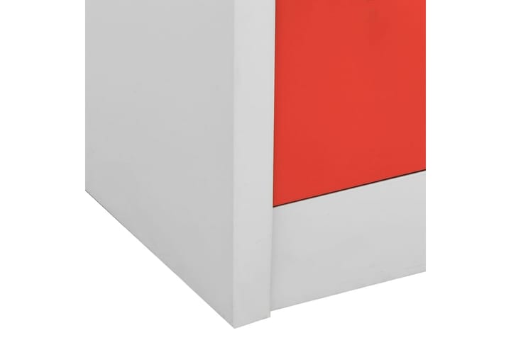 Pukukaapit 2 kpl vaaleanharmaa ja punainen 90x45x92,5 cm ter - Harmaa - Säilytyskaappi - Pukukaappi