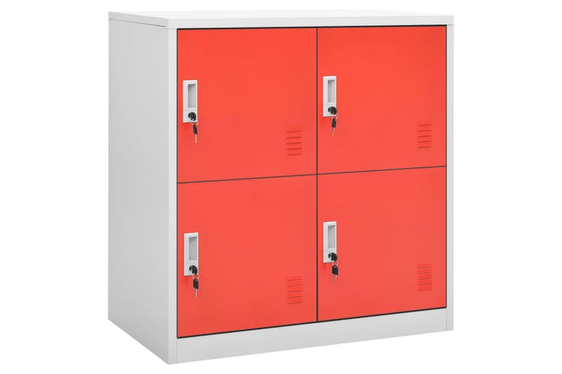 Pukukaapit 2 kpl vaaleanharmaa ja punainen 90x45x92,5 cm ter - Harmaa - Säilytys - Kaappi - Säilytyskaappi