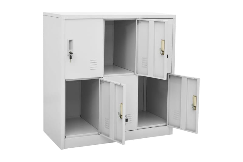 Pukukaapit 5 kpl vaaleanharmaa 90x45x92,5 cm teräs - Harmaa - Säilytys - Kaappi - Säilytyskaappi