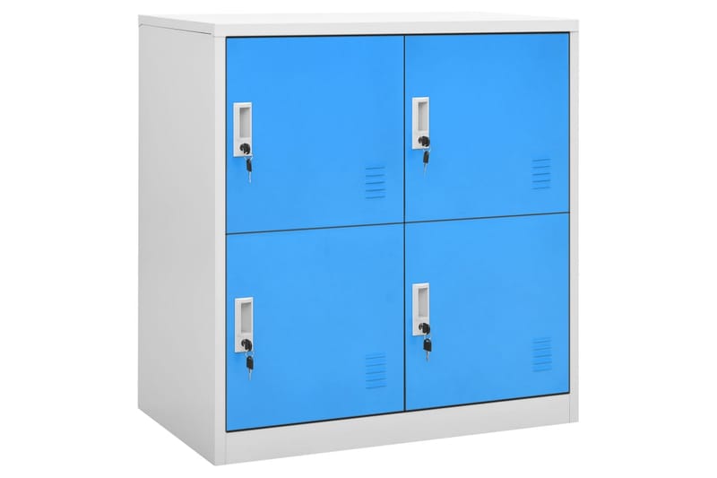 Pukukaapit 5 kpl vaaleanharmaa ja sininen 90x45x92,5 cm terä - Harmaa - Säilytys - Kaappi - Säilytyskaappi