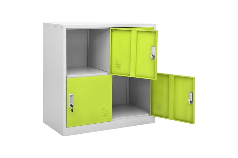 Pukukaapit 5 kpl vaaleanharmaa ja vihreä 90x45x92,5 cm teräs - Harmaa - Säilytys - Kaappi - Säilytyskaappi