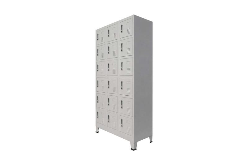 Pukukaappi 18 lokerolla metalli 90x40x180 cm - Harmaa - Säilytys - Kaappi - Säilytyskaappi