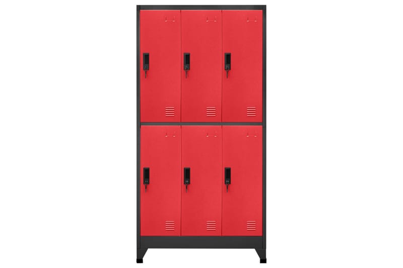Pukukaappi antrasiitti ja punainen 90x45x180 cm teräs - Antrasiitti - Säilytys - Kaappi - Säilytyskaappi