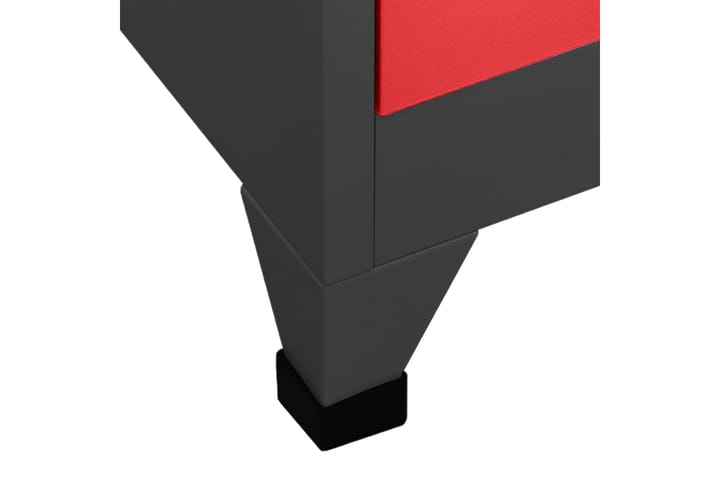 Pukukaappi antrasiitti ja punainen 90x45x180 cm teräs - Antrasiitti - Säilytyskaappi - Pukukaappi
