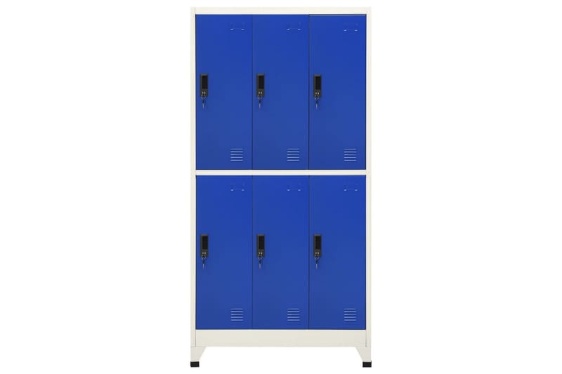 Pukukaappi harmaa ja sininen 90x45x180 cm teräs - Harmaa - Säilytys - Kaappi - Säilytyskaappi