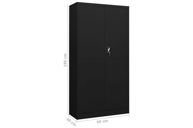 Pukukaappi musta 90x40x180 cm teräs - Musta - Säilytys - Kaappi - Säilytyskaappi