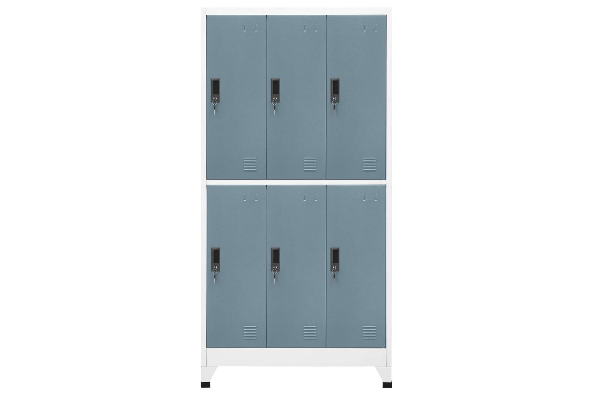 Pukukaappi vaalean- ja tummanharmaa 90x45x180 cm teräs - Harmaa - Säilytys - Kaappi - Säilytyskaappi