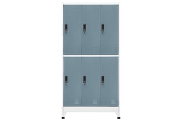 Pukukaappi vaalean- ja tummanharmaa 90x45x180 cm teräs - Harmaa - Säilytys - Kaappi - Säilytyskaappi