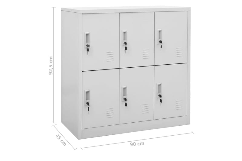 Pukukaappi vaaleanharmaa 90x45x92,5 cm teräs - Harmaa - Säilytys - Kaappi - Säilytyskaappi