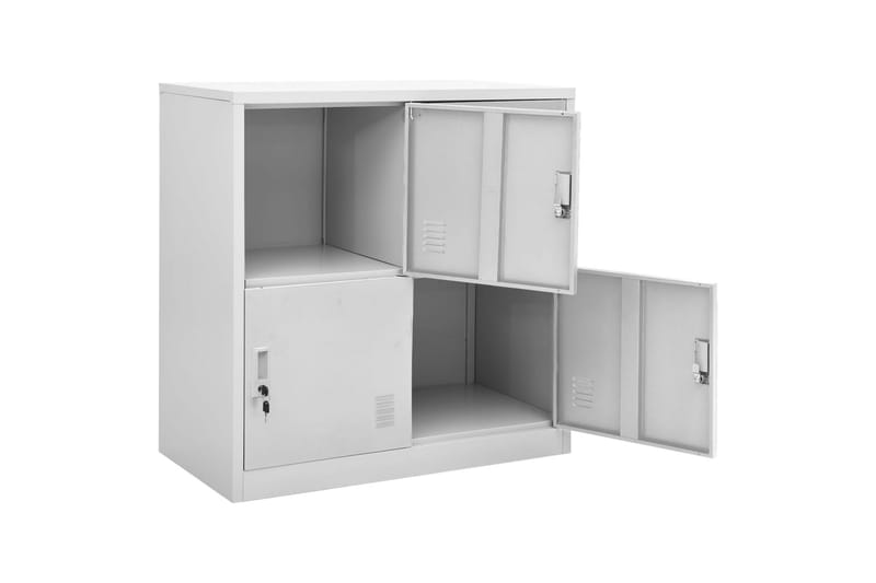Pukukaappi vaaleanharmaa 90x45x92,5 cm teräs - Säilytys - Kaappi - Säilytyskaappi