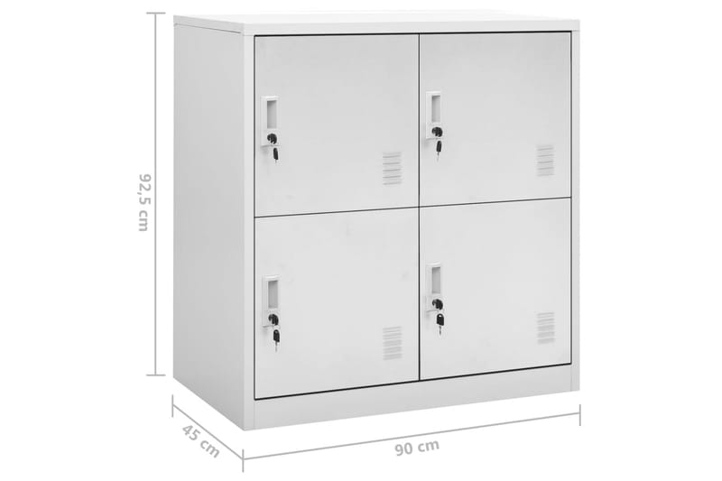 Pukukaappi vaaleanharmaa 90x45x92,5 cm teräs - Säilytys - Kaappi - Säilytyskaappi