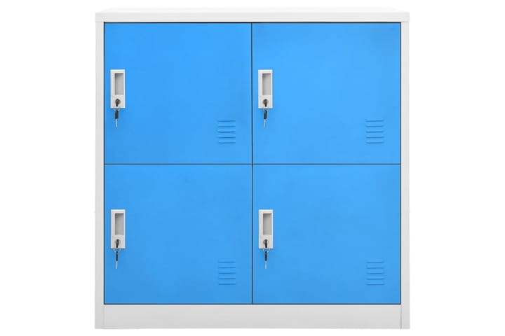 Pukukaappi vaaleanharmaa ja sininen 90x45x92,5 cm teräs - Harmaa - Säilytyskaappi - Pukukaappi