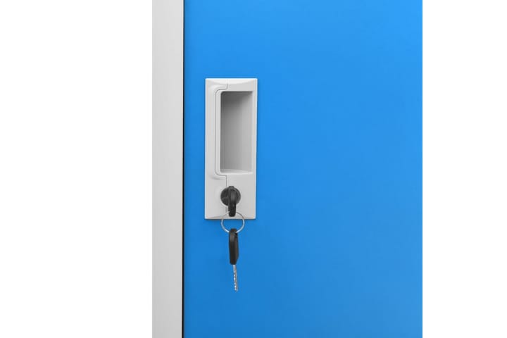 Pukukaappi vaaleanharmaa ja sininen 90x45x92,5 cm teräs - Harmaa - Säilytyskaappi - Pukukaappi