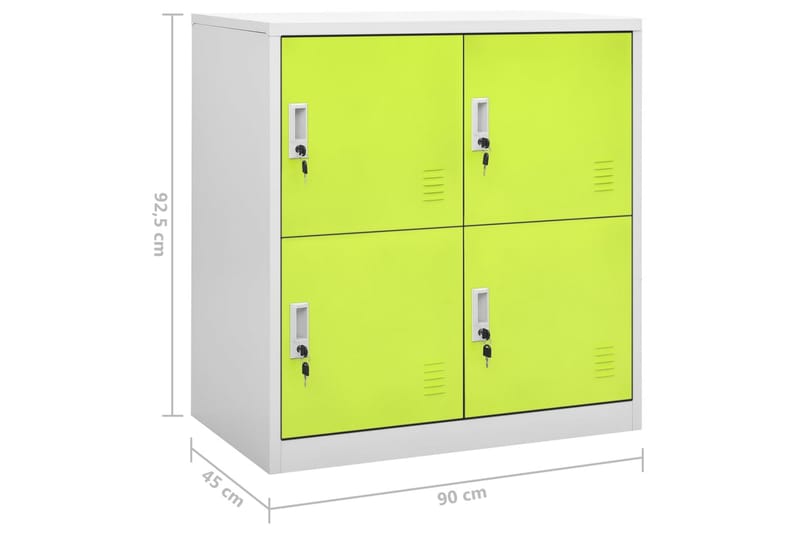 Pukukaappi vaaleanharmaa ja vihreä 90x45x92,5 cm teräs - Harmaa - Säilytys - Kaappi - Säilytyskaappi