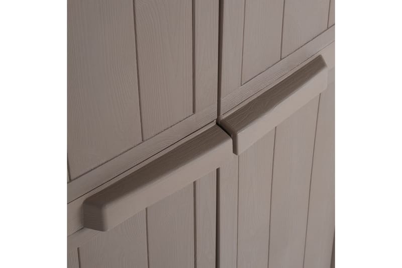 Puutarhan varastokaappi ruskea 65x45x172 cm PP - Ruskea - Säilytys - Kaappi - Säilytyskaappi