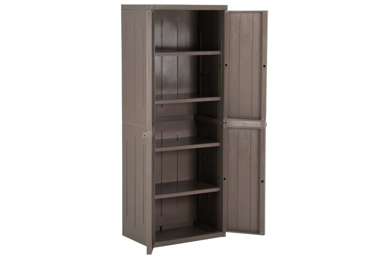 Puutarhan varastokaappi ruskea 65x45x172 cm PP - Ruskea - Säilytys - Kaappi - Säilytyskaappi