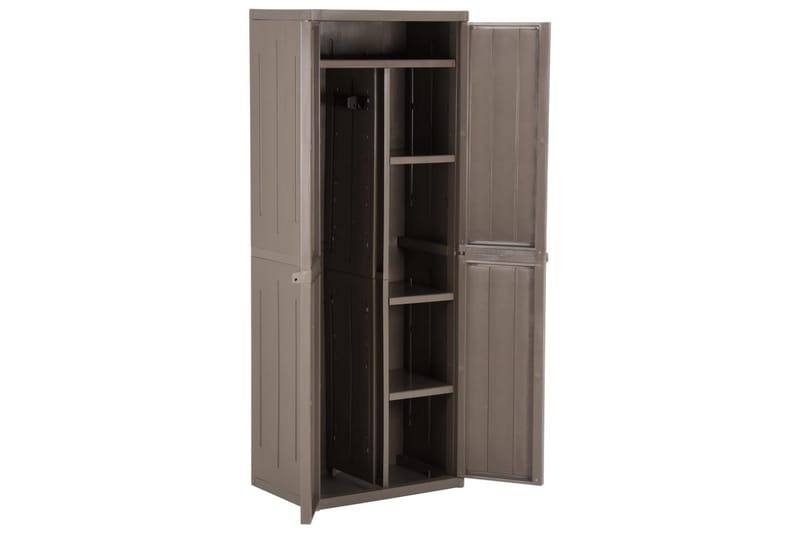 Puutarhan varastokaappi ruskea 65x45x172 cm PP - Ruskea - Säilytys - Kaappi - Säilytyskaappi