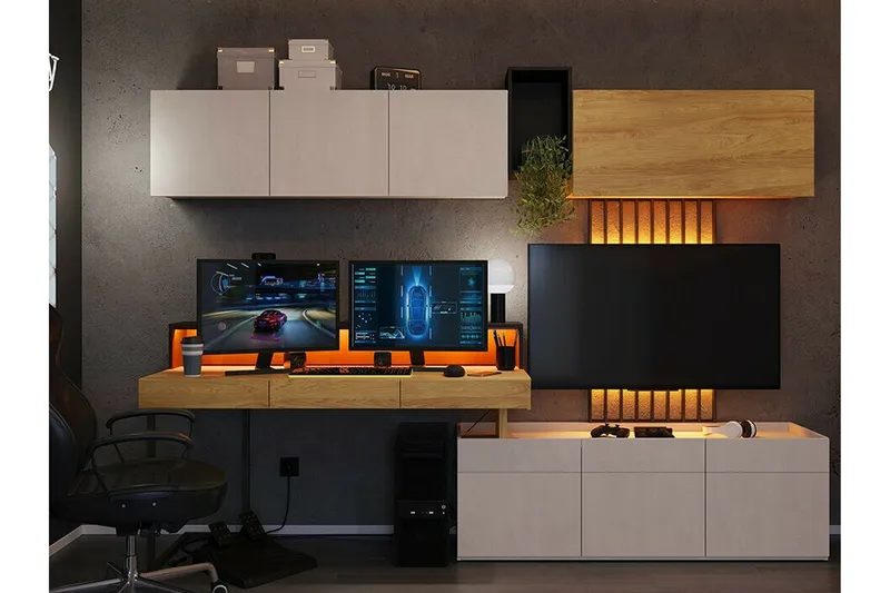 Rathmore Highboard Ljusgrå - Säilytys - Kaappi - Säilytyskaappi