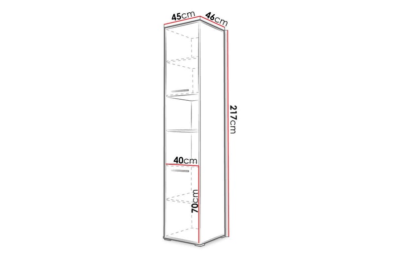 Rauk Förvaringsskåp 45 cm White High gloss 45x46x217 - Säilytys - Kaappi - Säilytyskaappi