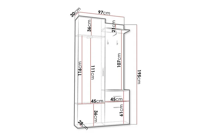 Rosehall Highboard Black - Säilytys - Kaappi - Säilytyskaappi