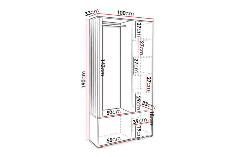 Rosehall Highboard Brown - Säilytys - Kaappi - Säilytyskaappi